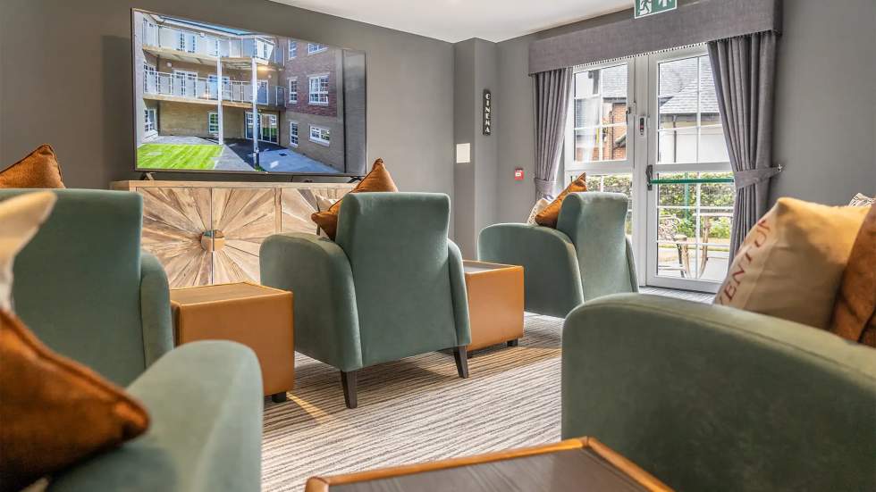 Comfortable seating area in a common room.