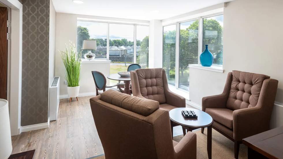 Comfortable seating area with natural light