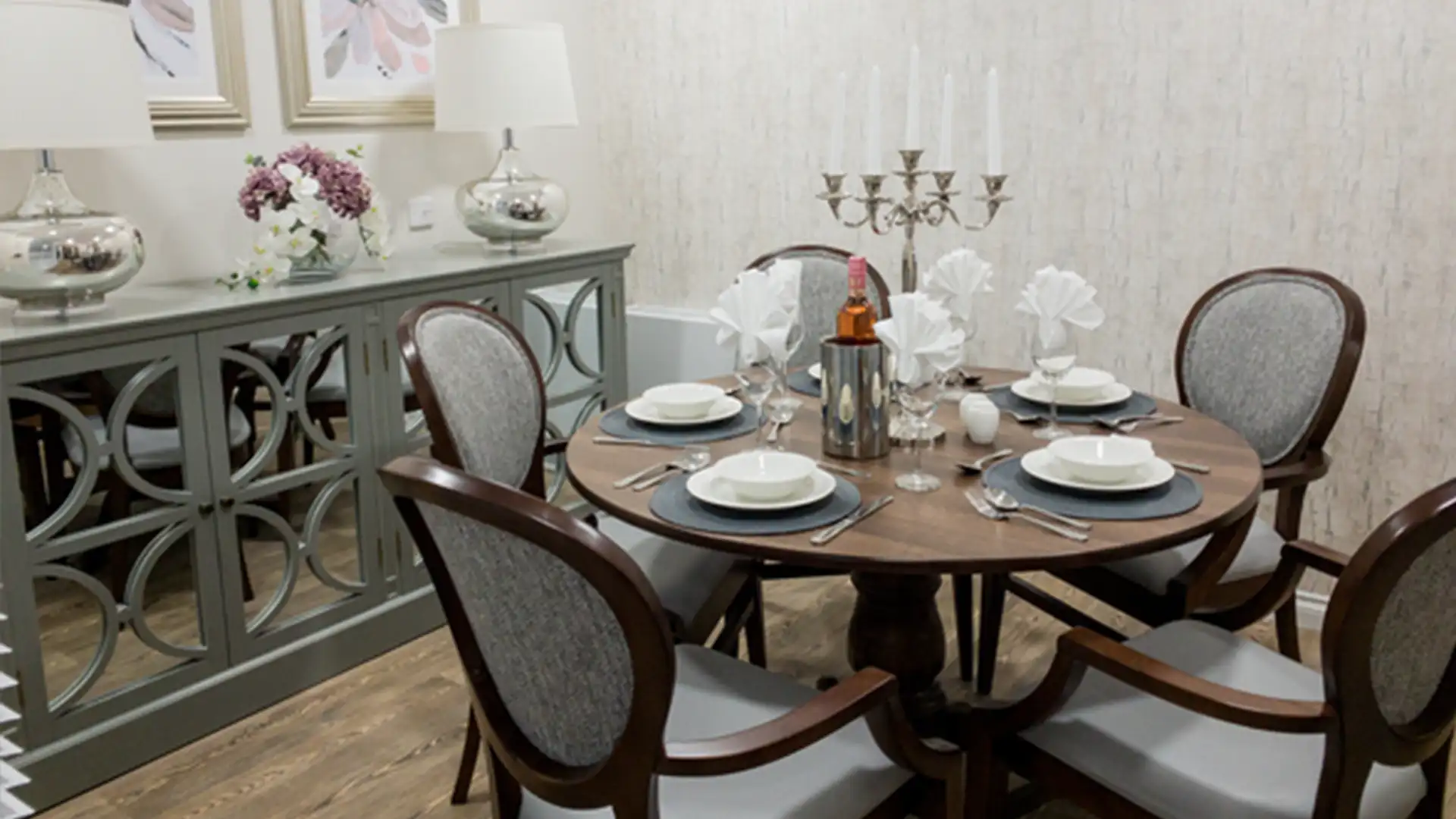 Elegant dining room set with decor