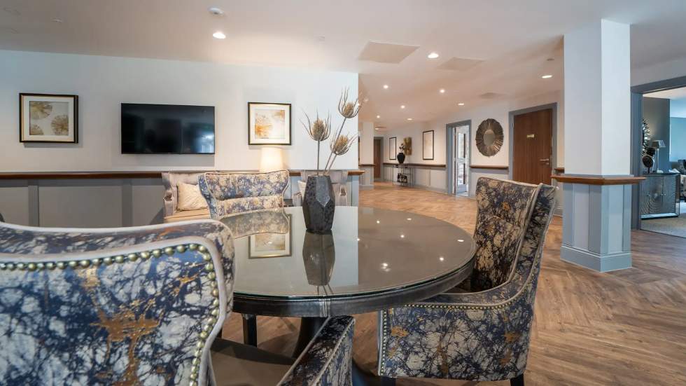 Well-furnished common area with elegant decor