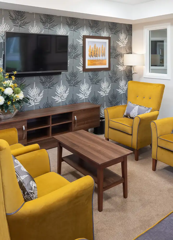 Comfortable seating area in a shared space.