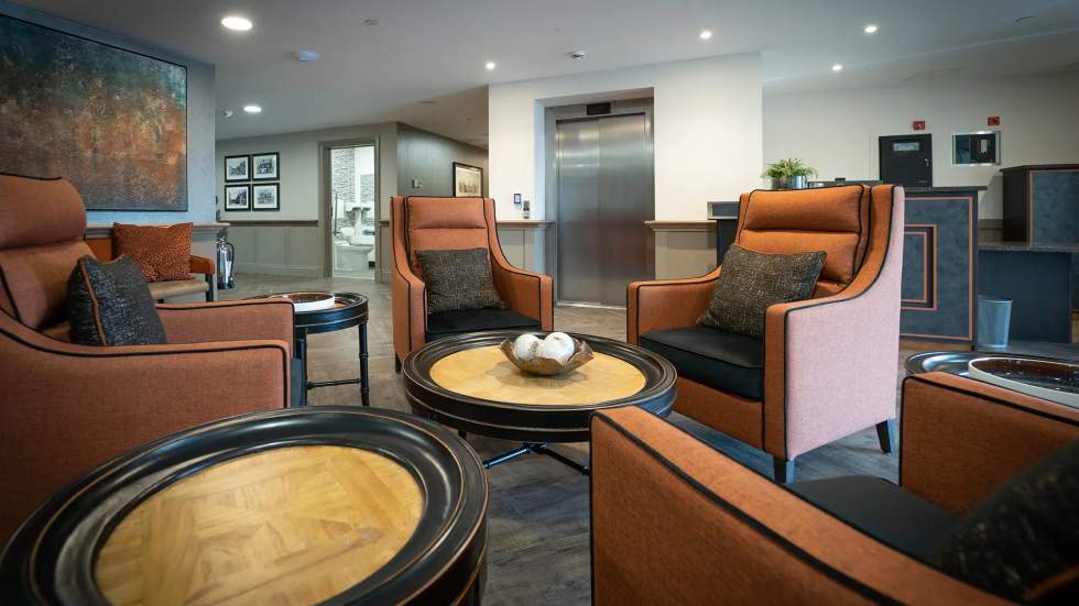 Cozy common area with seating and decor