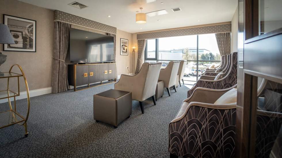 Comfortable seating area in a common room.