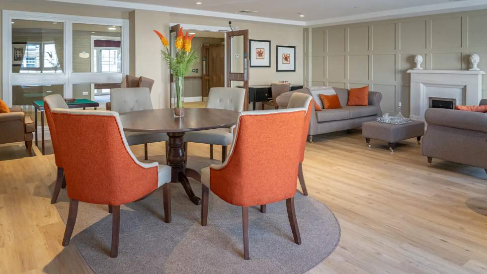 Cozy common area with seating and decor