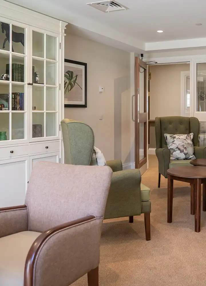 Comfortable common area with seating and decor.