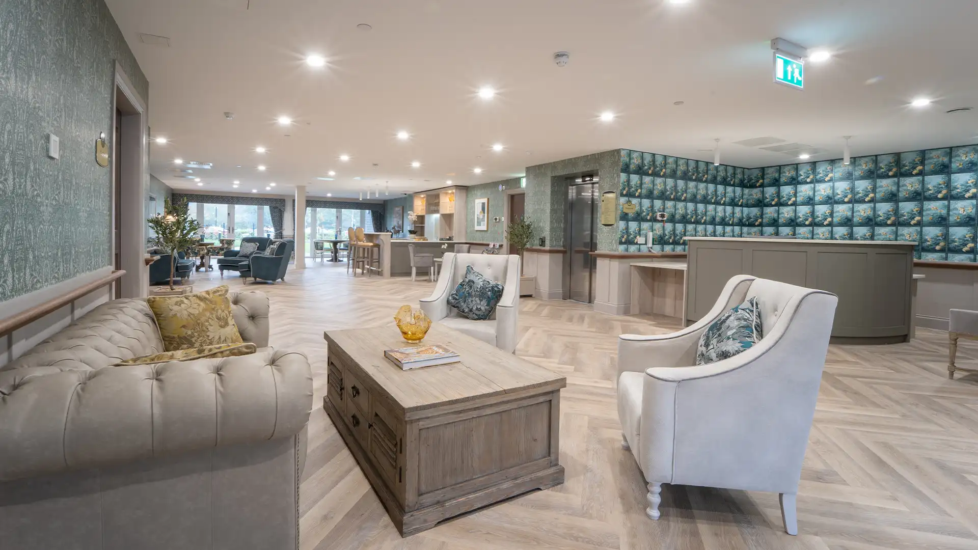Welcoming common area with seating and decor.