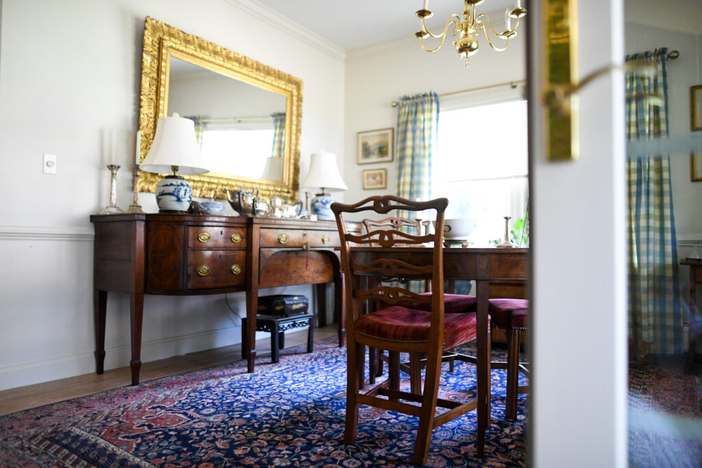 Cozy dining area with vintage furniture