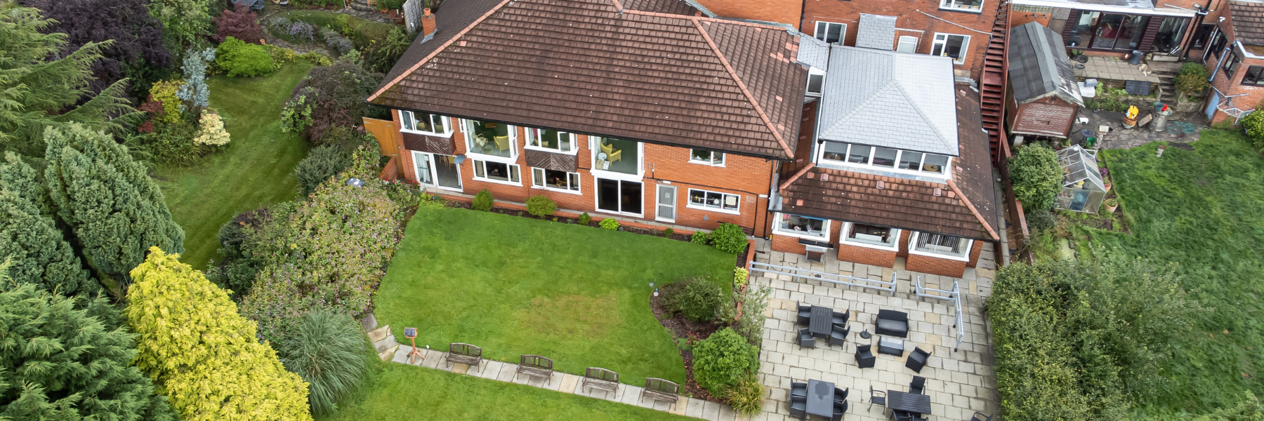 Aerial view of the Glenbank Care Home outdoor space