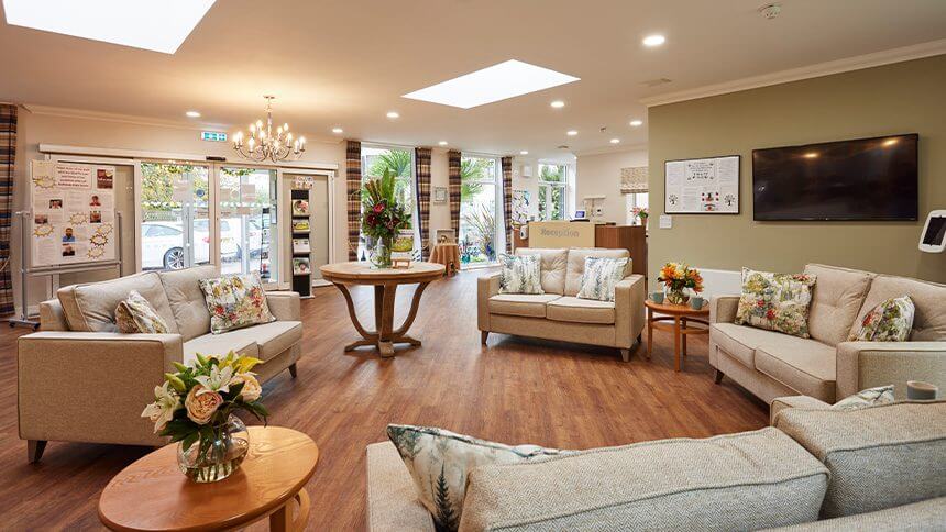Spacious common area with comfortable seating