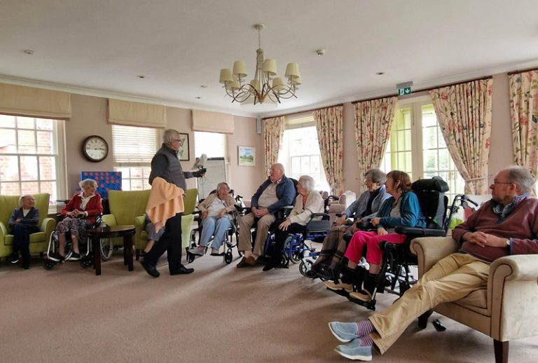 Residents enjoying an activity in a common area