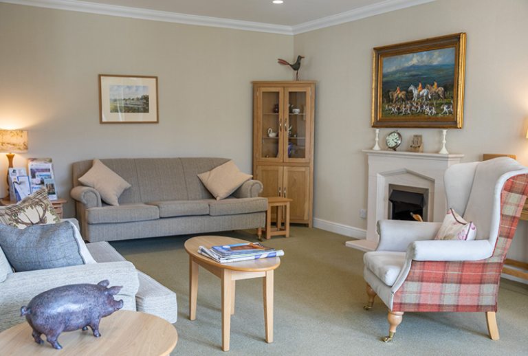 Comfortable common area with seating and decor