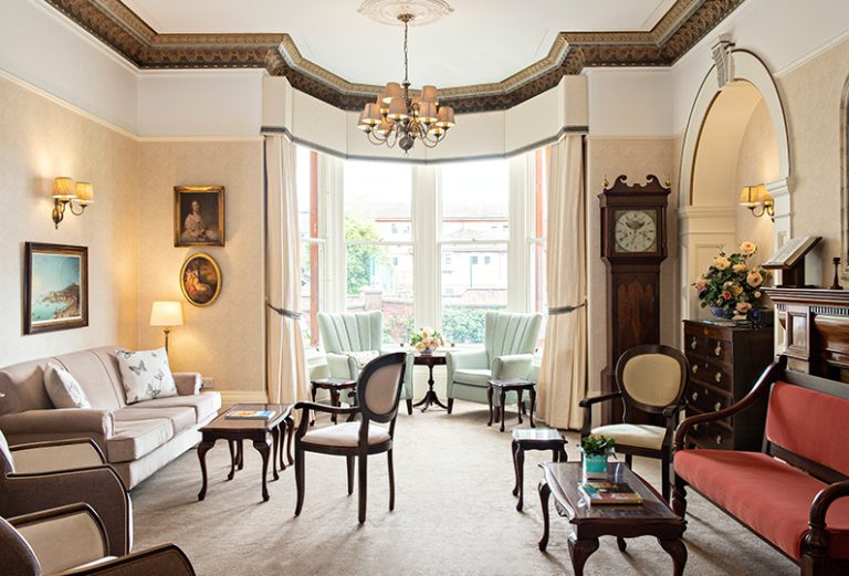 Elegant interior common area with seating