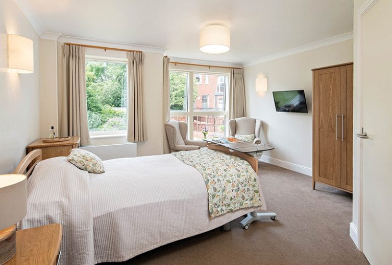 Cozy single resident room with natural light