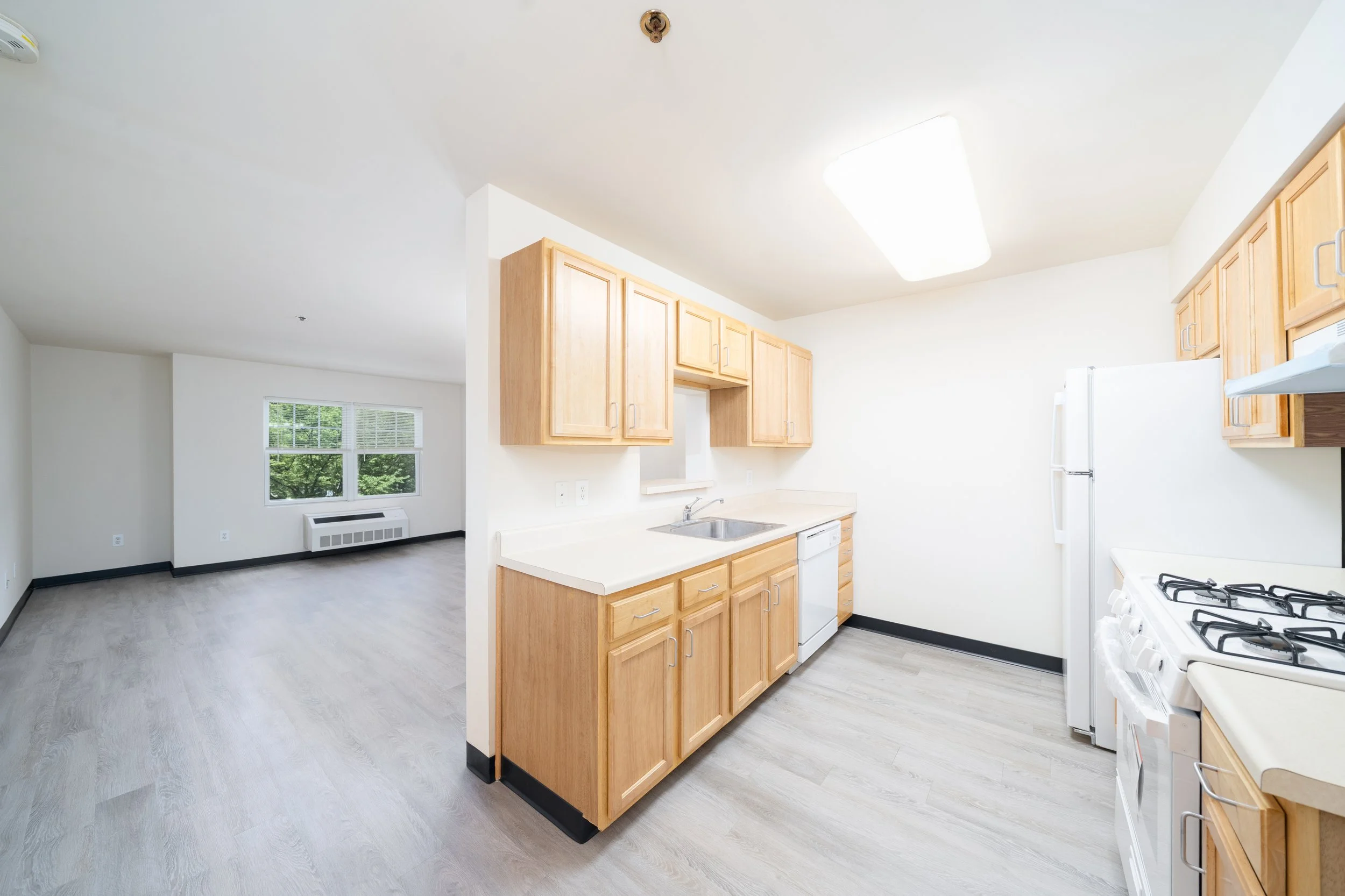 Bright kitchen in a resident's apartment