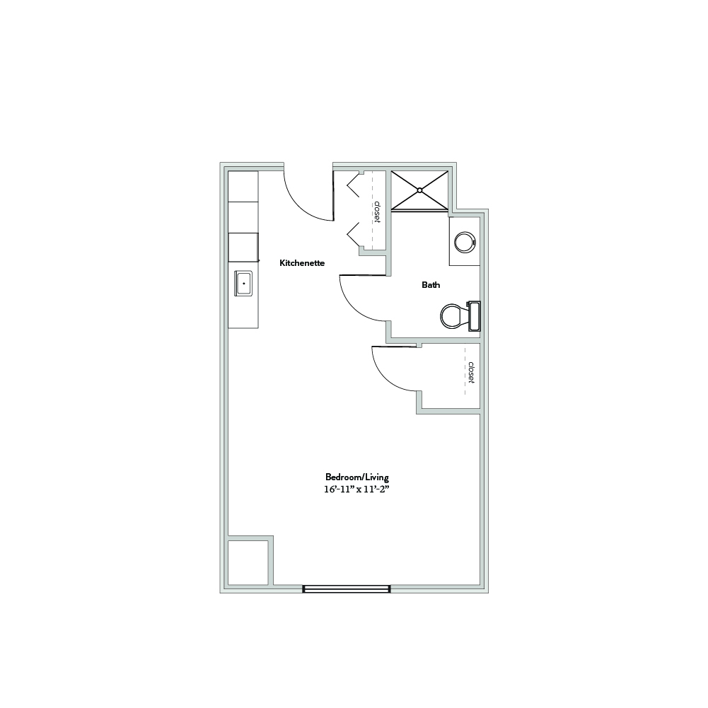 Architectural floor plan of a living space