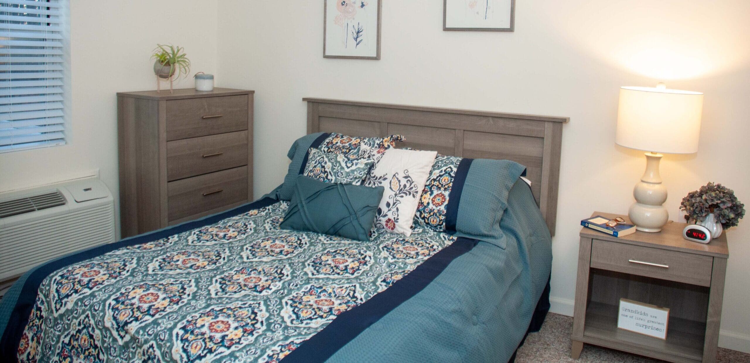 Cozy private room with a bed and decor