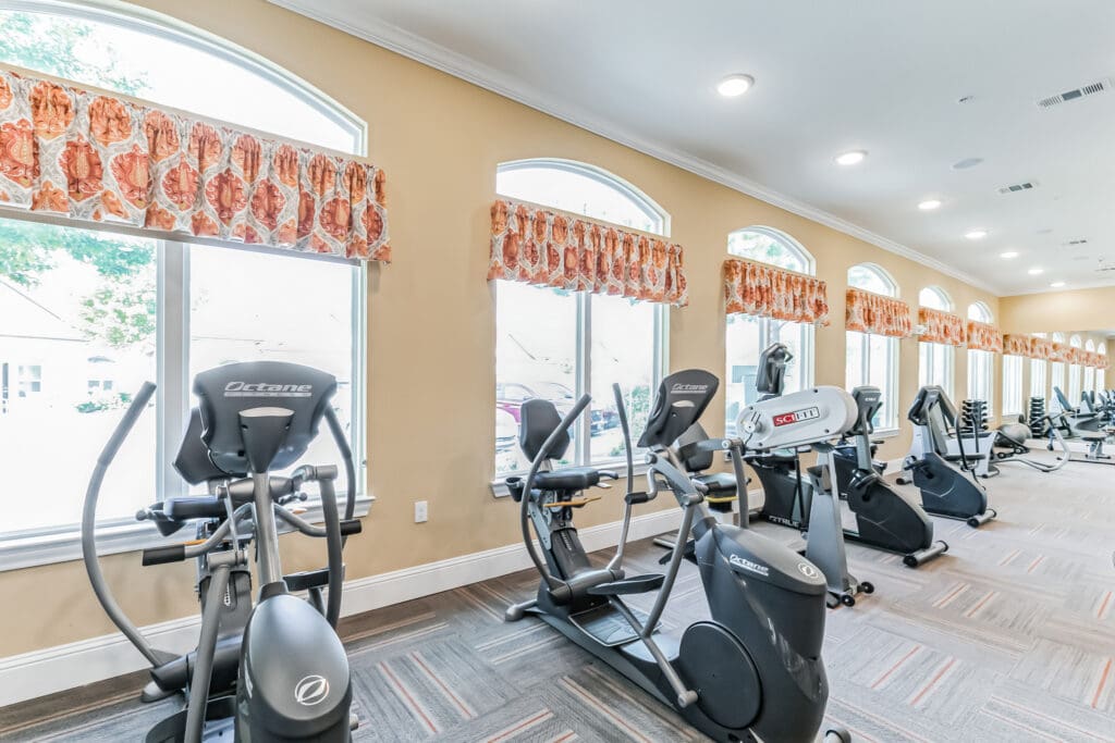 Interior view of a well-equipped exercise room