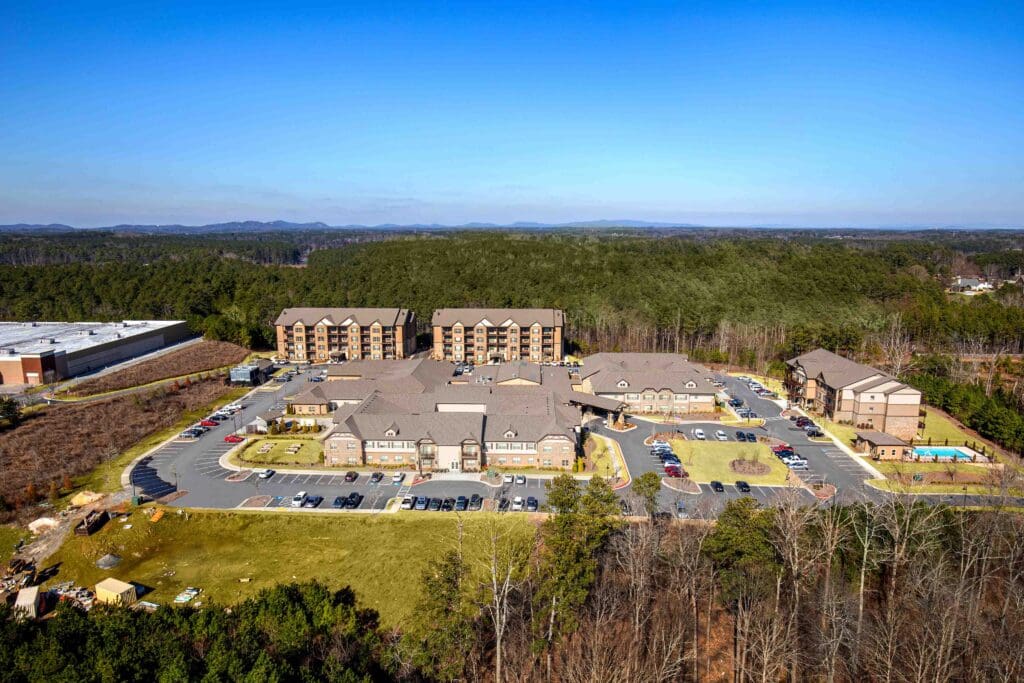 Aerial view of Celebration Village Acworth facility