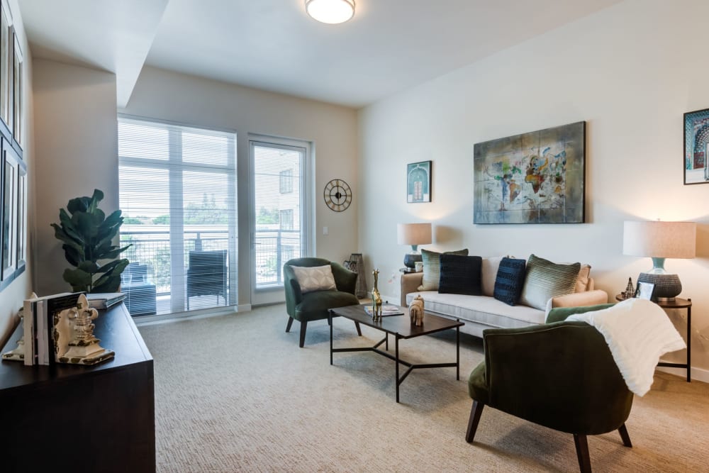 Cozy interior of a common area with seating