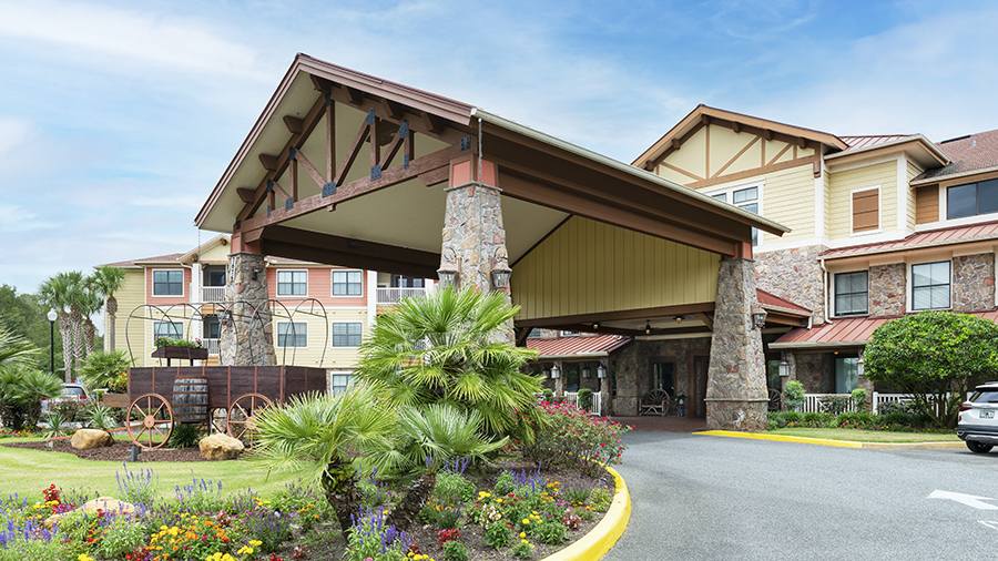 Exterior view of the assisted living facility entrance