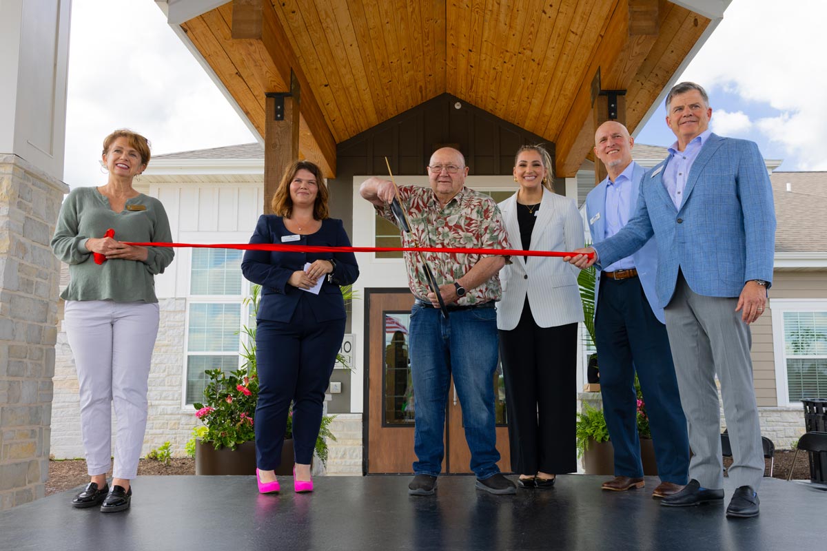 Ribbon-cutting ceremony at the new senior living facility
