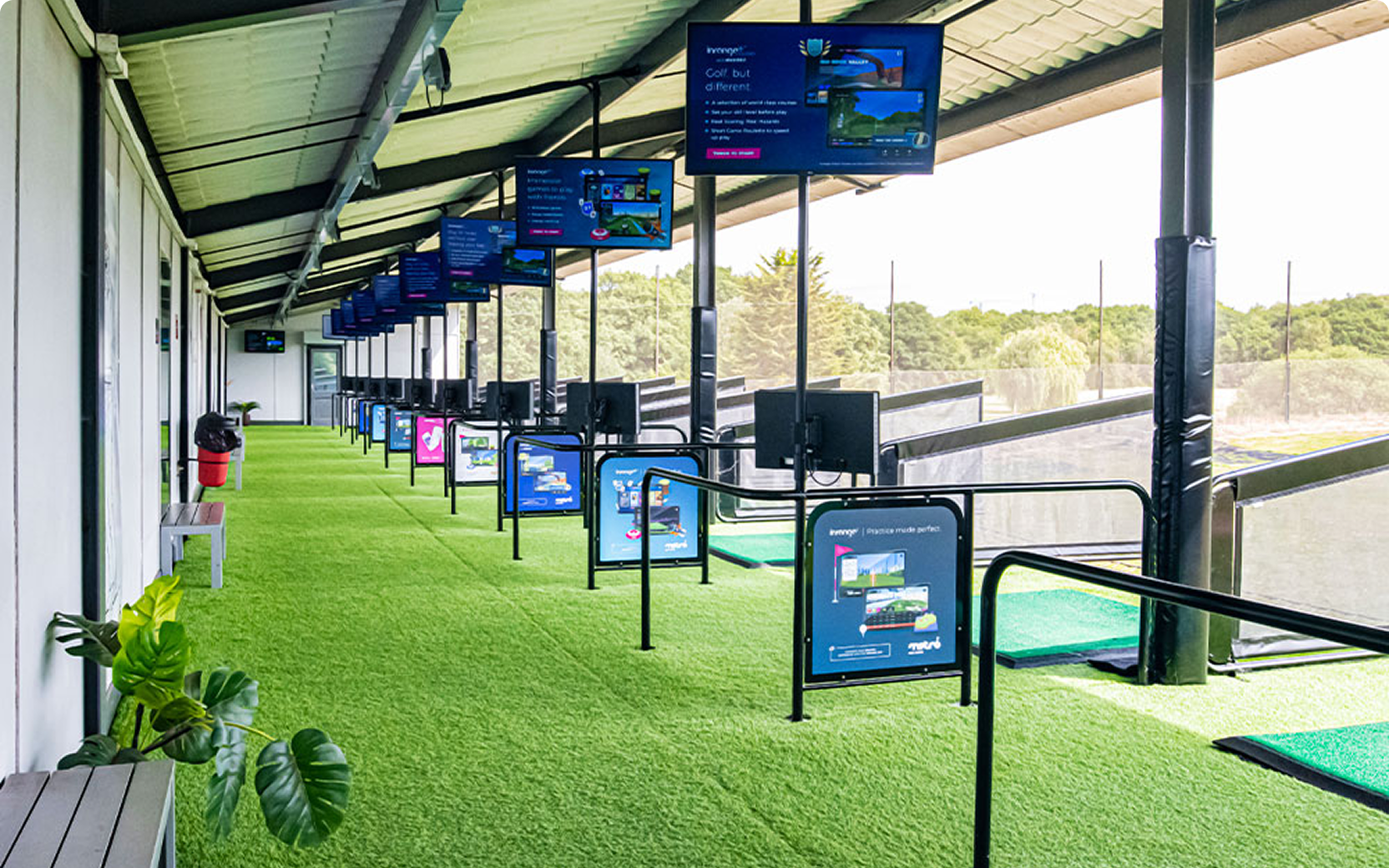Interior of a facility with technology for activities