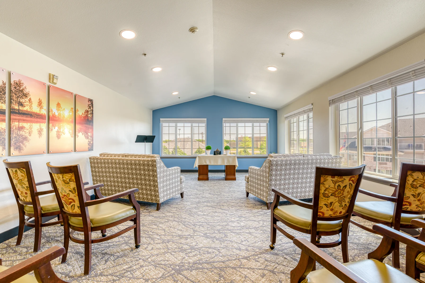 Common area with seating and natural light