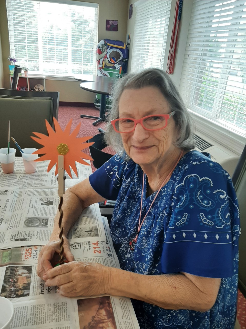 Resident engaged in an arts and crafts activity