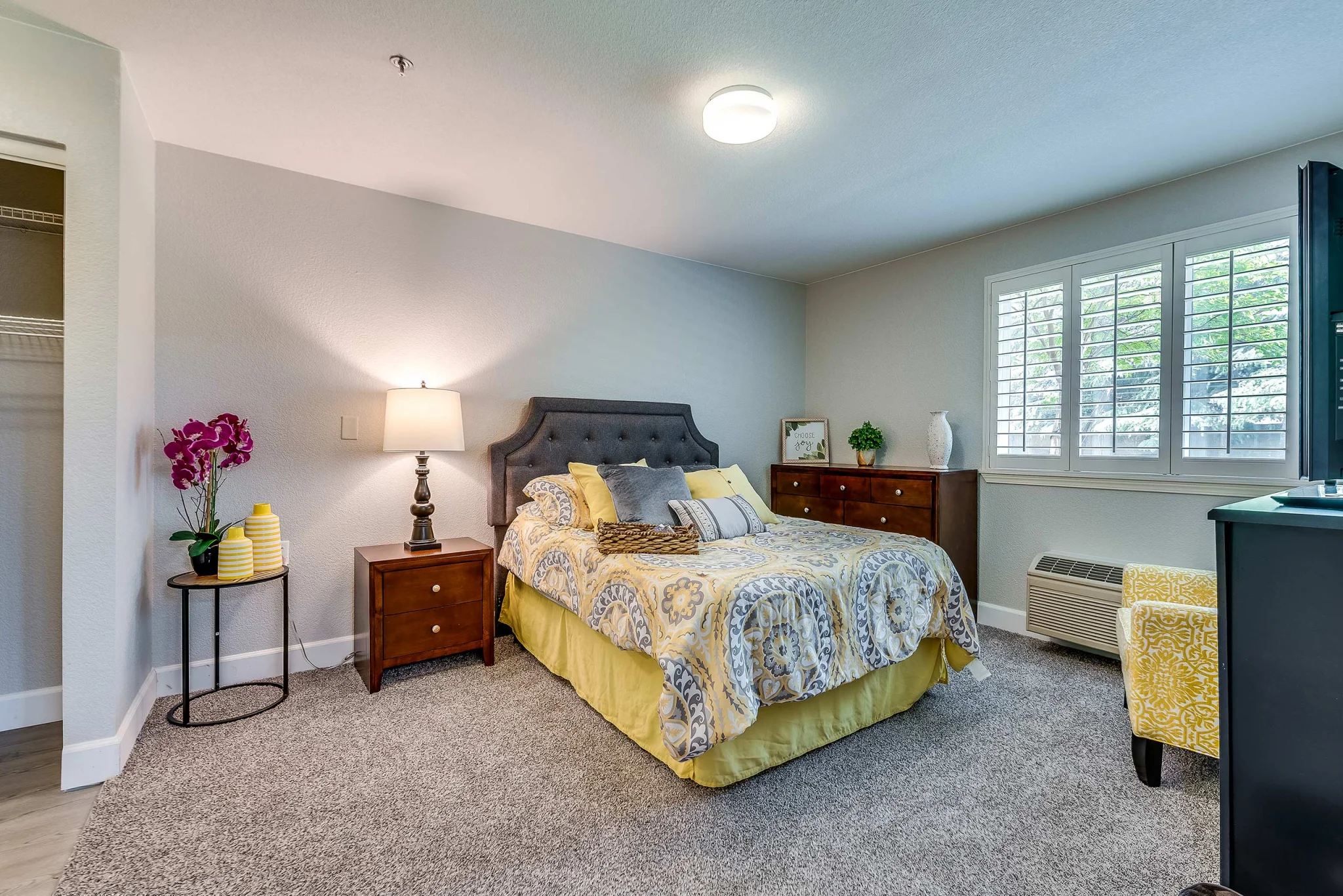 Cozy private resident room with a comfortable bed