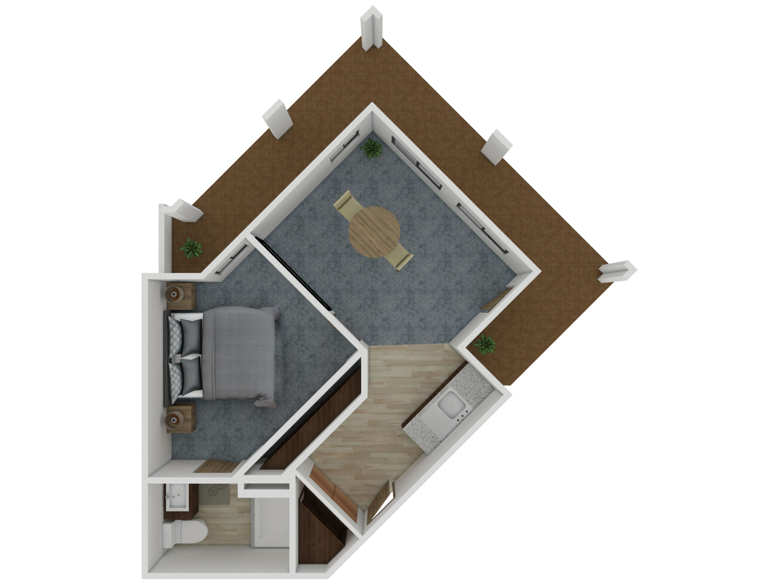Floor plan of a resident room layout