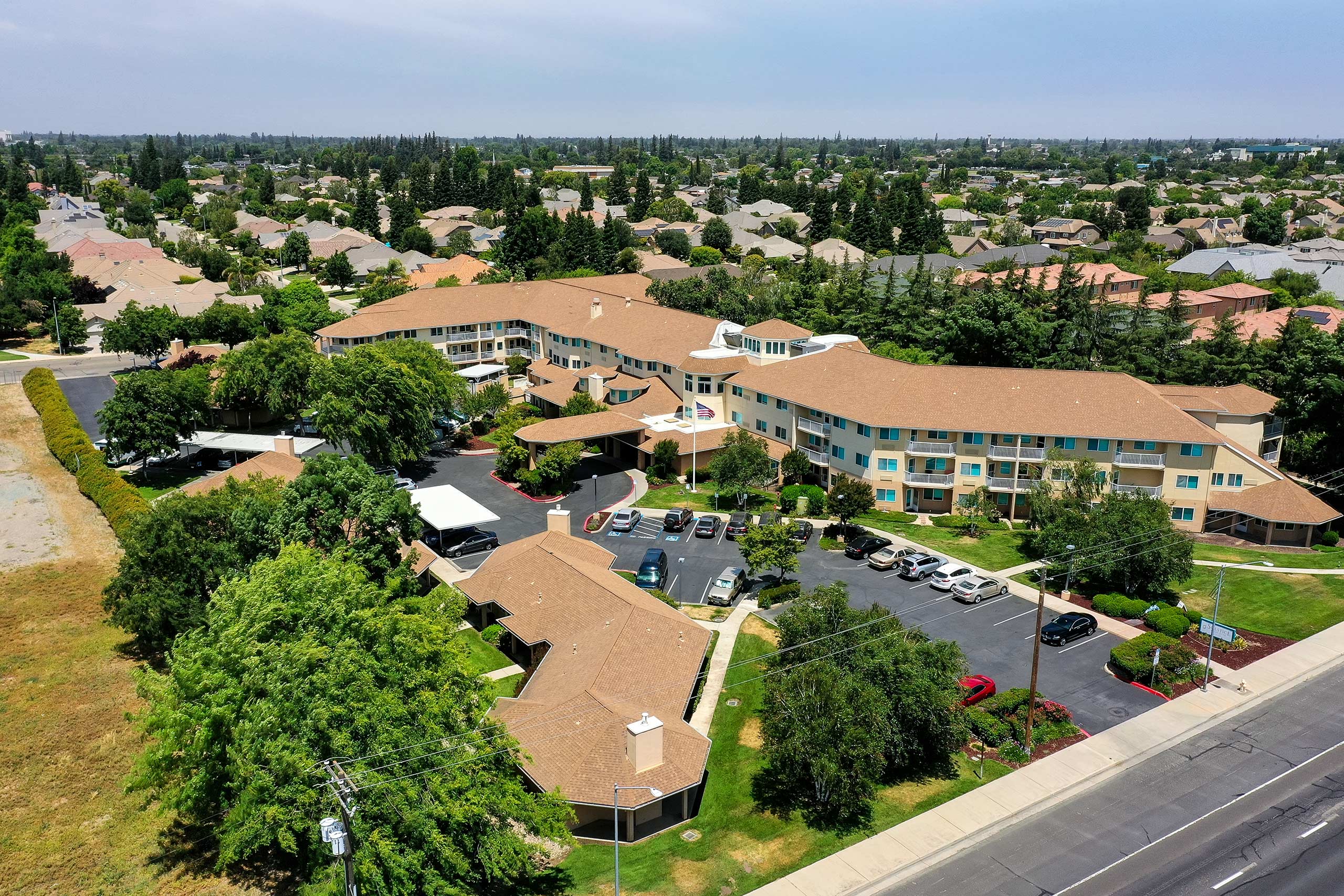 Aerial view of Solstice Senior Living at Lodi facility