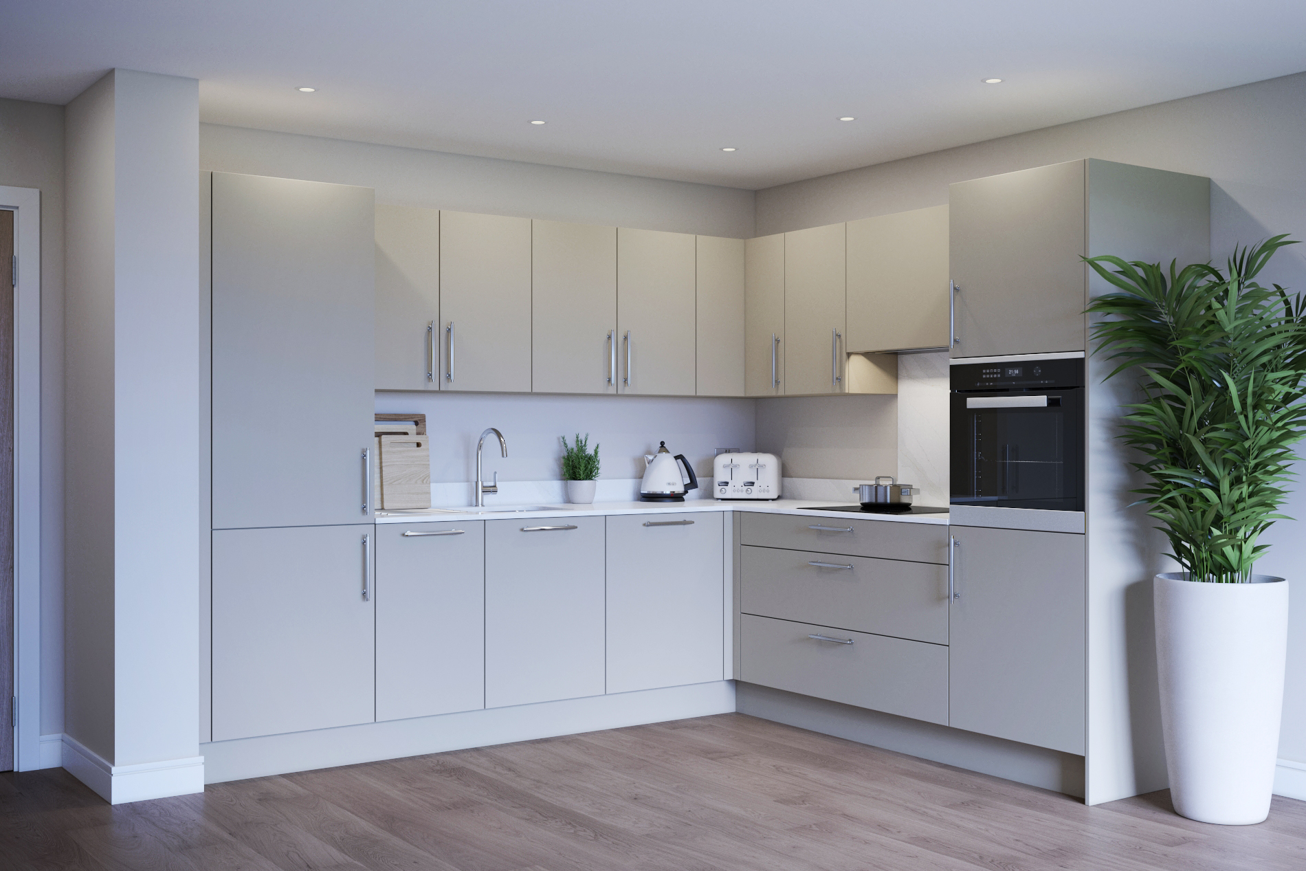 Modern kitchen interior of a senior living space