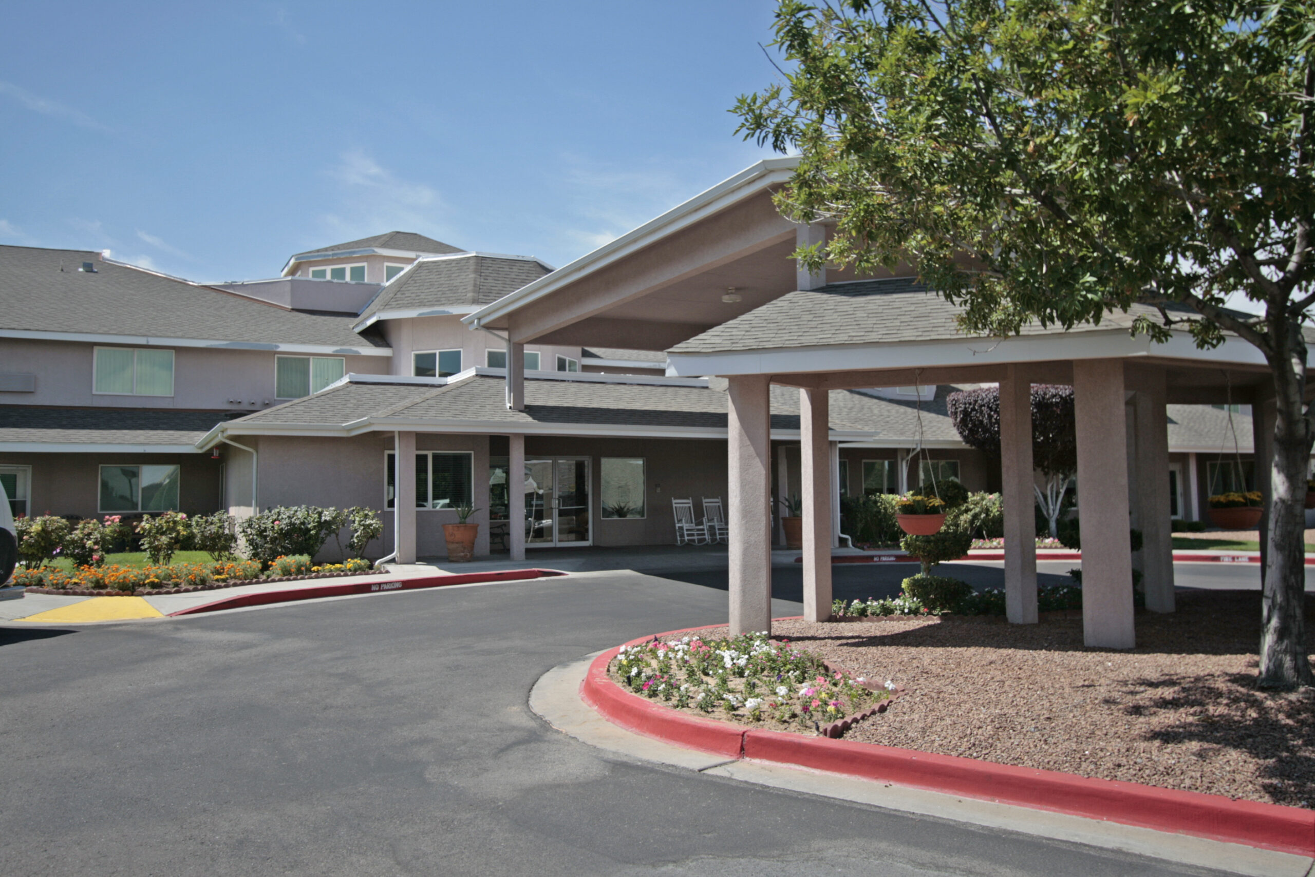 Exterior view of the Solstice Senior Living facility entrance