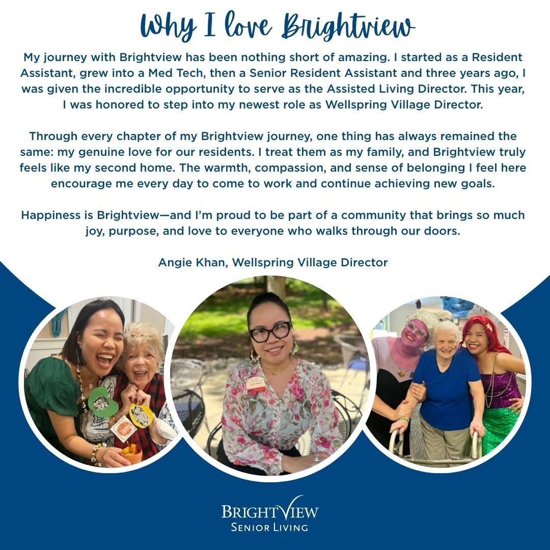 Resident Director sharing a personal story about Brightview