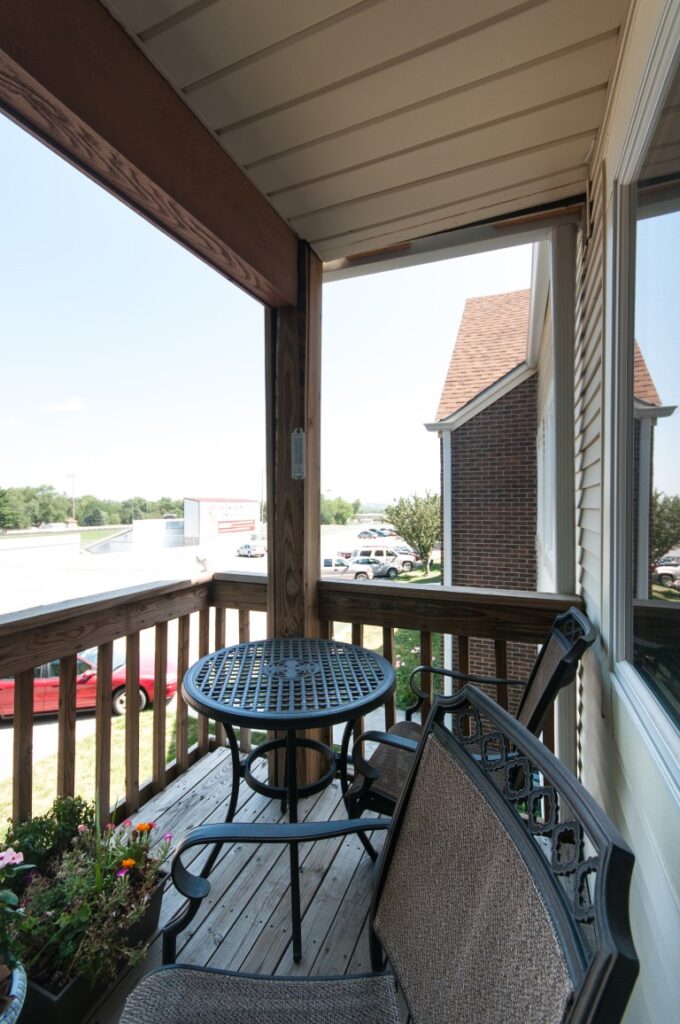 Balcony with seating and view outside