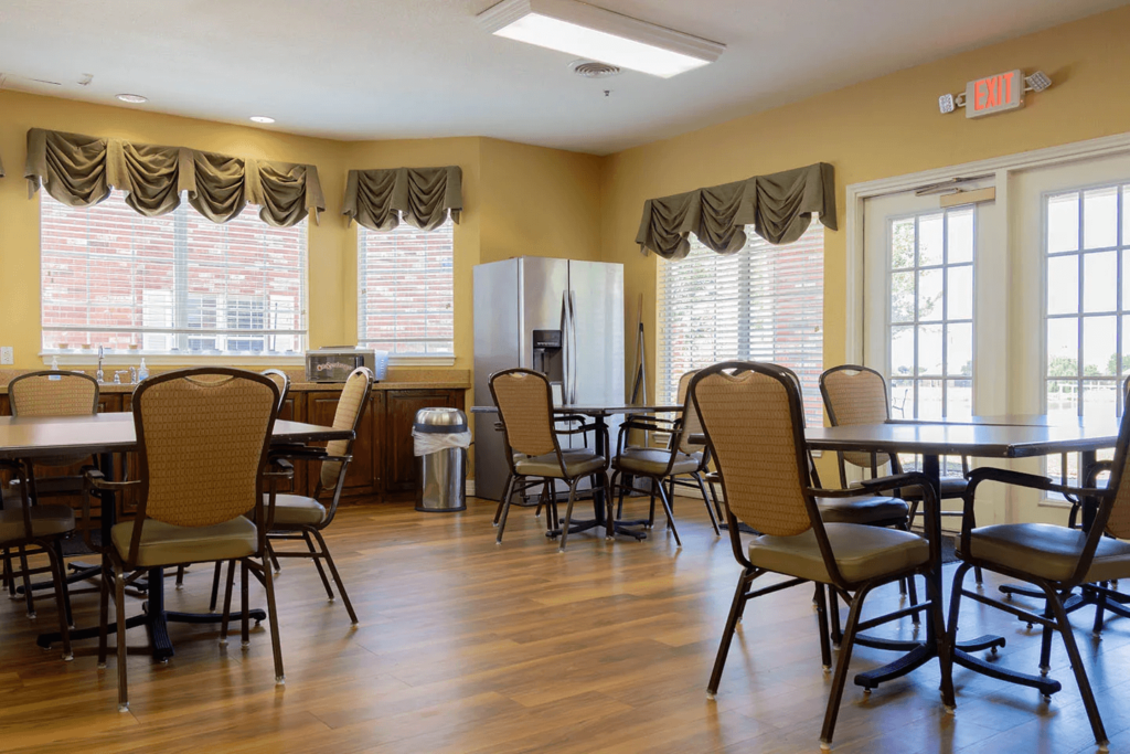 Dining area with tables and chairs