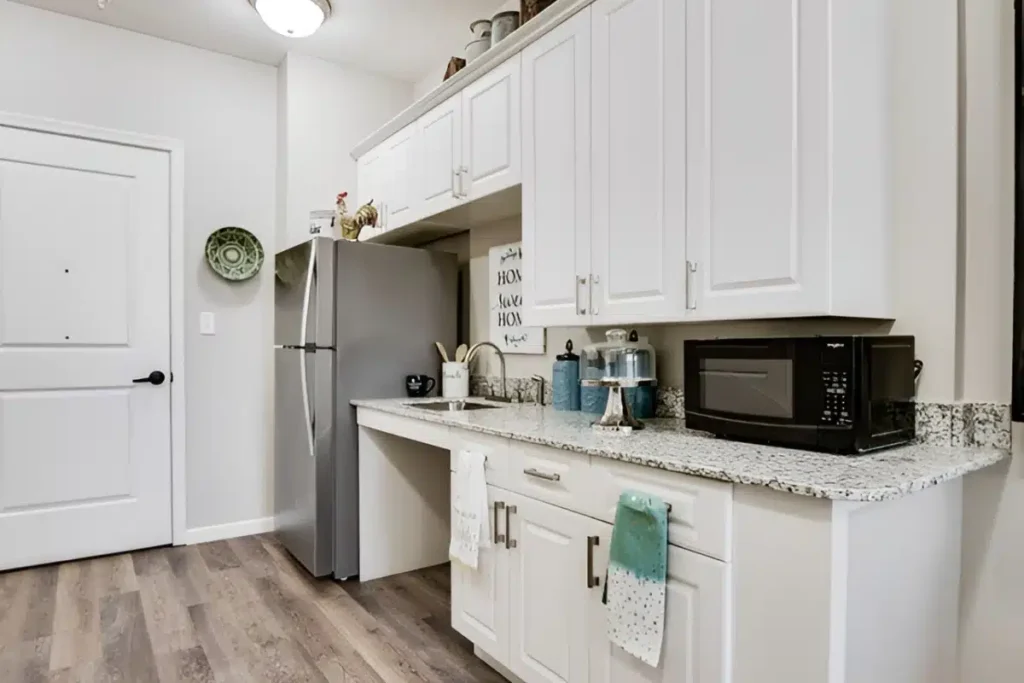 Modern kitchen in assisted living unit