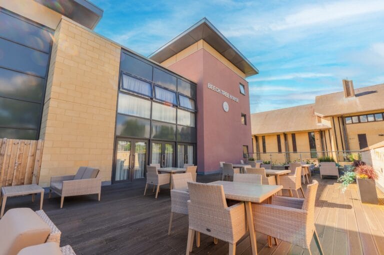 Outdoor seating area at Melton House