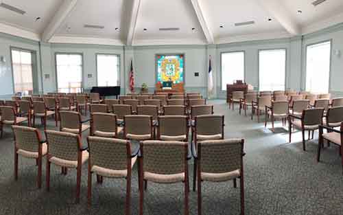 Interior view of a common area with chairs