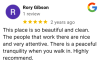Positive review about the facility's atmosphere.
