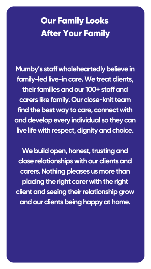 Text about family-led care philosophy
