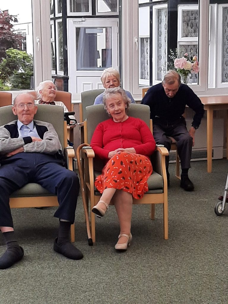 Residents enjoying their time in a common area.