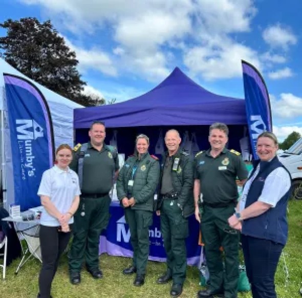 Care team members at a service event.
