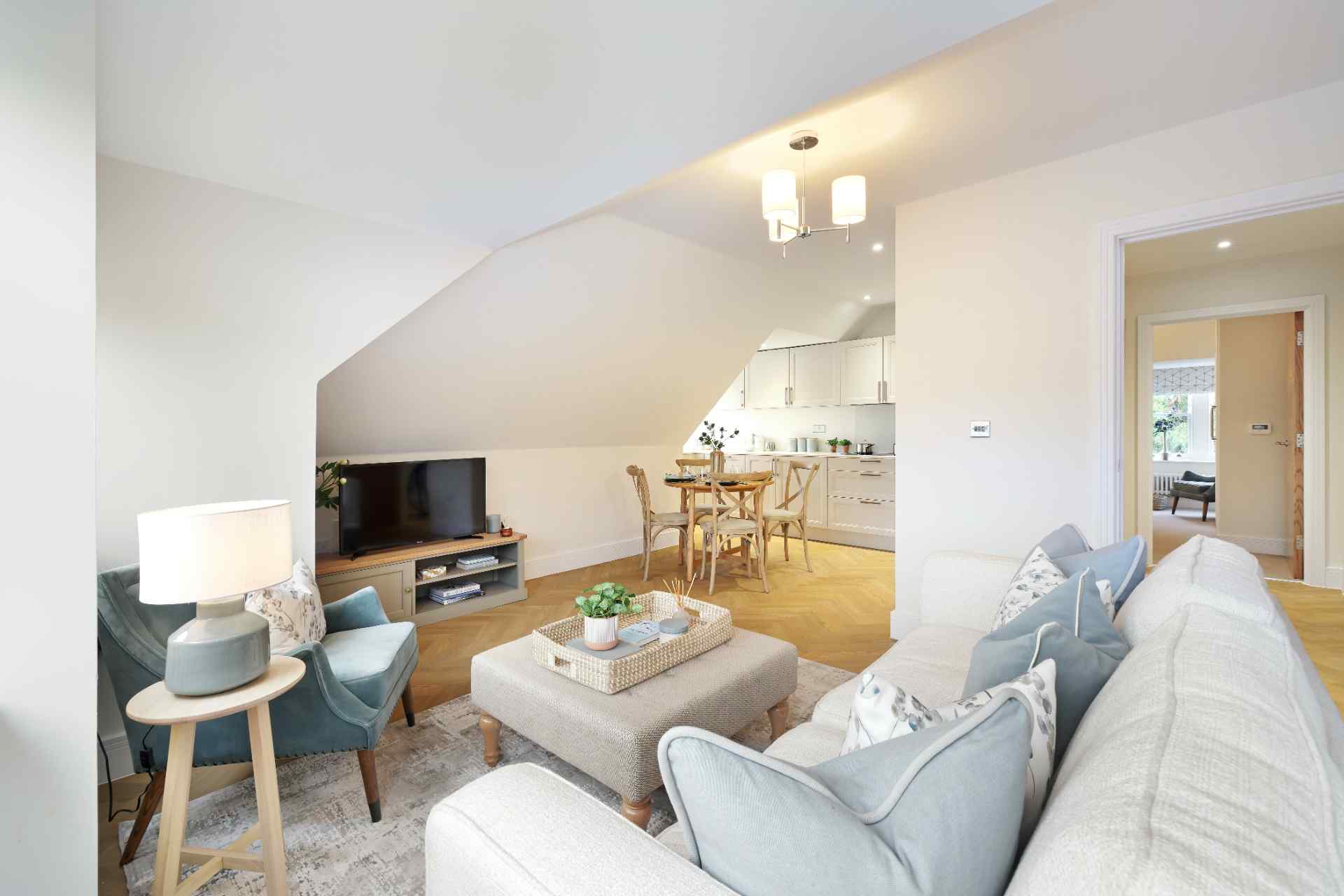 Cozy common area with seating and dining space