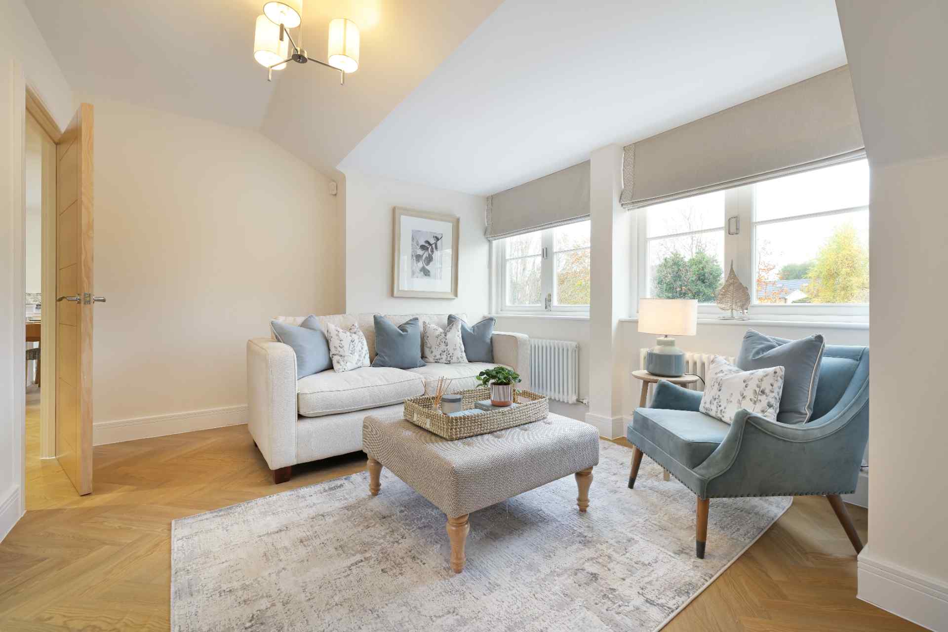 Bright and cozy common area with seating
