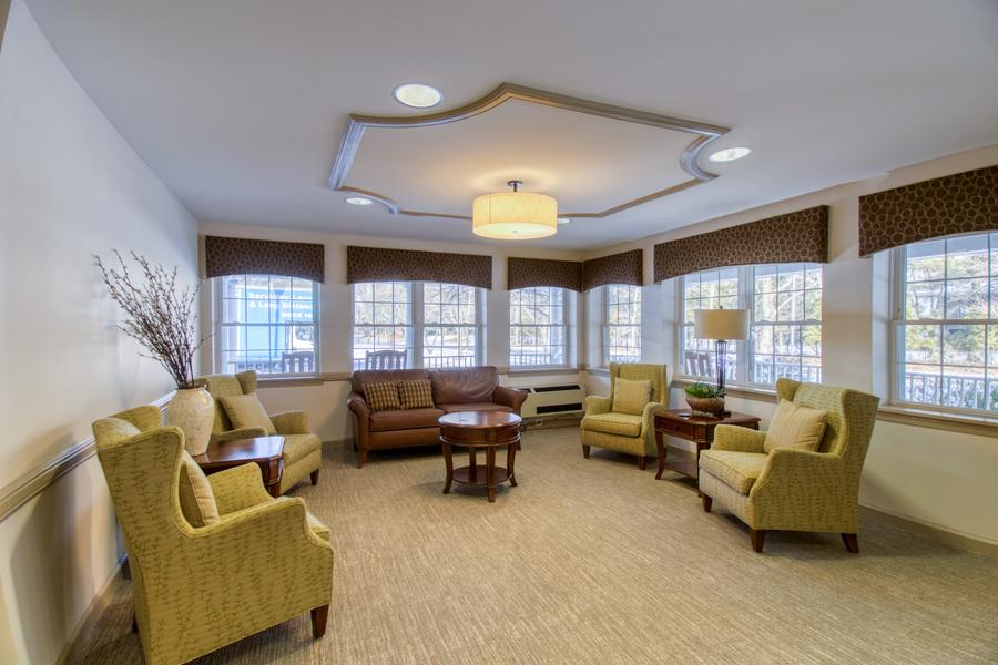Cozy common area with seating and natural light