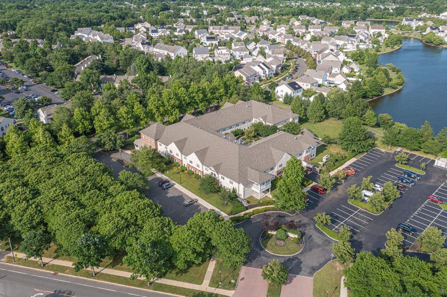 Aerial view of Rose Hill Assisted Living and surrounding area
