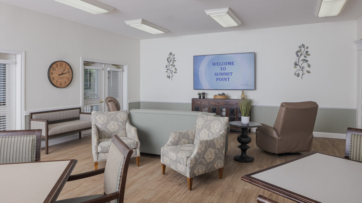 Interior of a welcoming common area at Summit Point