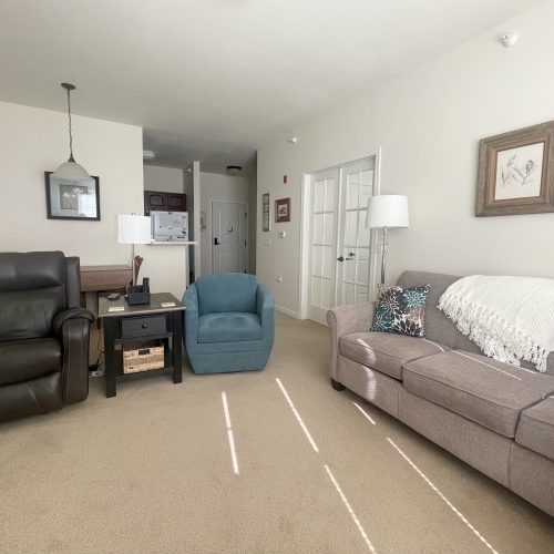 Cozy living room setup with seating options