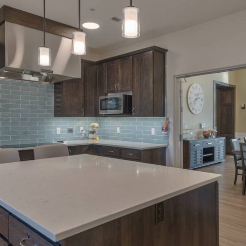 Modern kitchen interior with stainless steel appliances